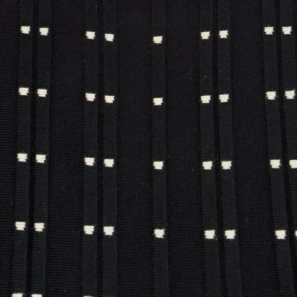 Danny & Nicole Short Sleeve Fit & Flair Knit Dress Women's L | Black & White - Picture 6 of 14